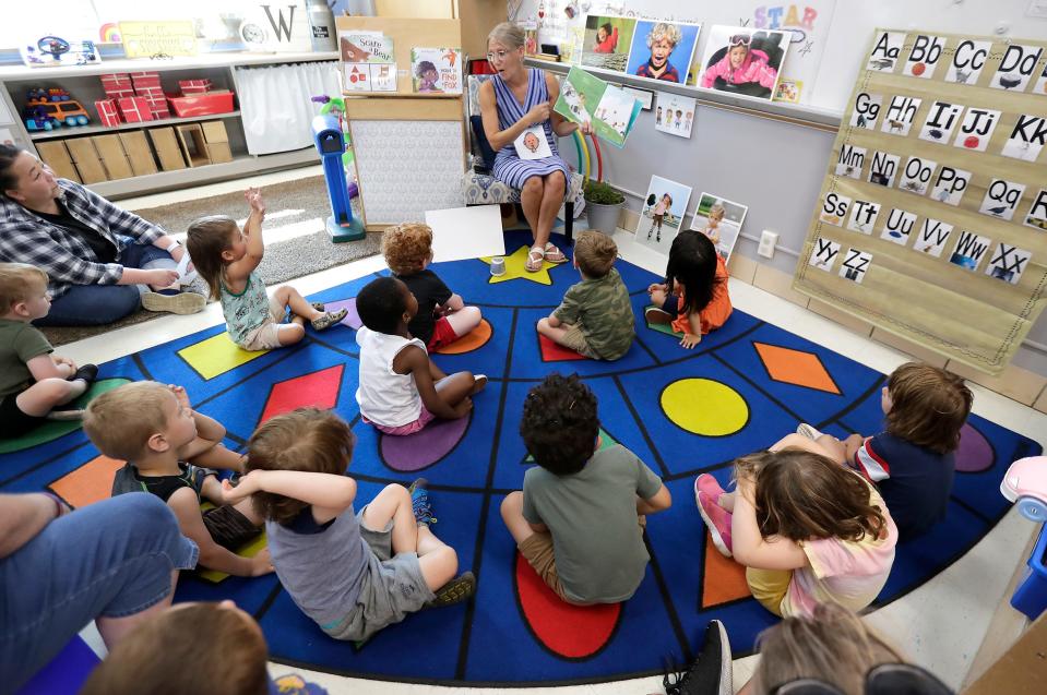 Amy Holtz leads a class of 3-5 year old students at Bridges in the Community Early Learning Center on Thursday, July 27, 2023 in Appleton, Wis. Wm. Glasheen USA TODAY NETWORK-Wisconsin