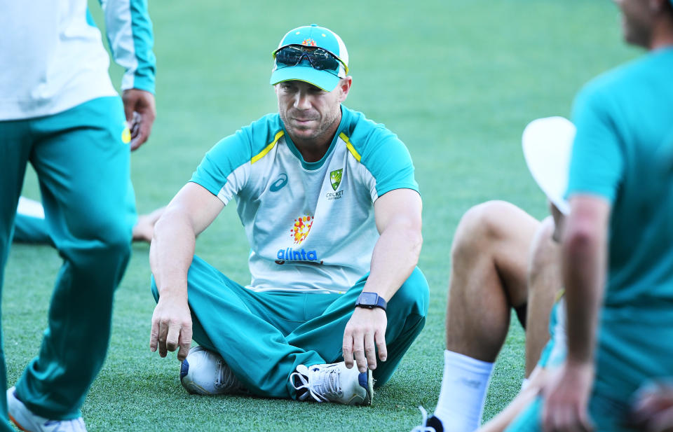 David Warner (pictured) during an Australian Ashes Squad nets session at Adelaide Oval on December 14, 2021 in Adelaide, Australia.