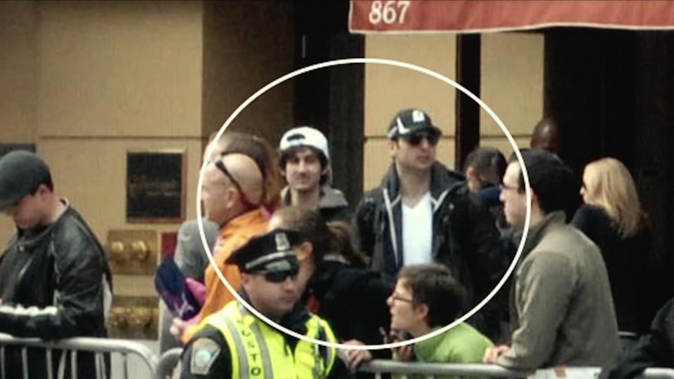 Dzhokhar Tsarnaev and Tamerlan Tsarnaev appear in a scene from the Netflix documentary "American Manhunt: The Boston Marathon Bombing."