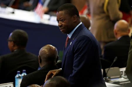 FILE PHOTO: Togo's President Faure Gnassingbe arrives for the Sixth Tokyo International Conference on African Development (TICAD VI) in Kenya's capital Nairobi, August 27, 2016. REUTERS/Thomas Mukoya