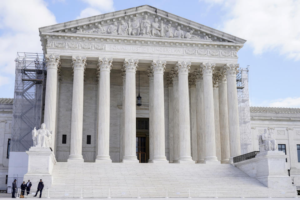 The U.S Supreme Court is photographed on Monday, Jan. 8, 2024, in Washington. (AP Photo/Mariam Zuhaib)