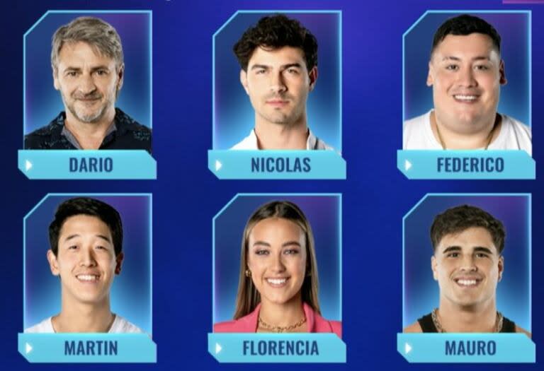 Así quedó la placa de nominados de Gran Hermano