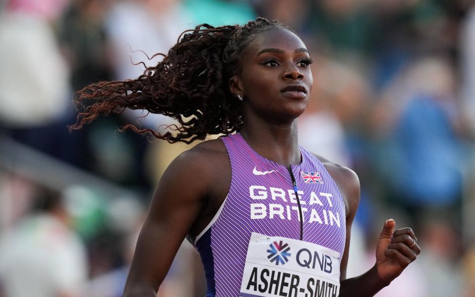 Great Britain's Dina Asher-Smith during the Womenâ€™s 100m Final on day three - PA