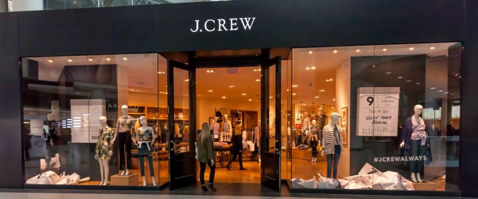 Toronto, Canada - February 10, 2018: J.Crew storefront in the Eaton Centre shopping mall in Toronto. J.Crew Group, Inc., is an American multi-brand, multi-channel, specialty retailer.