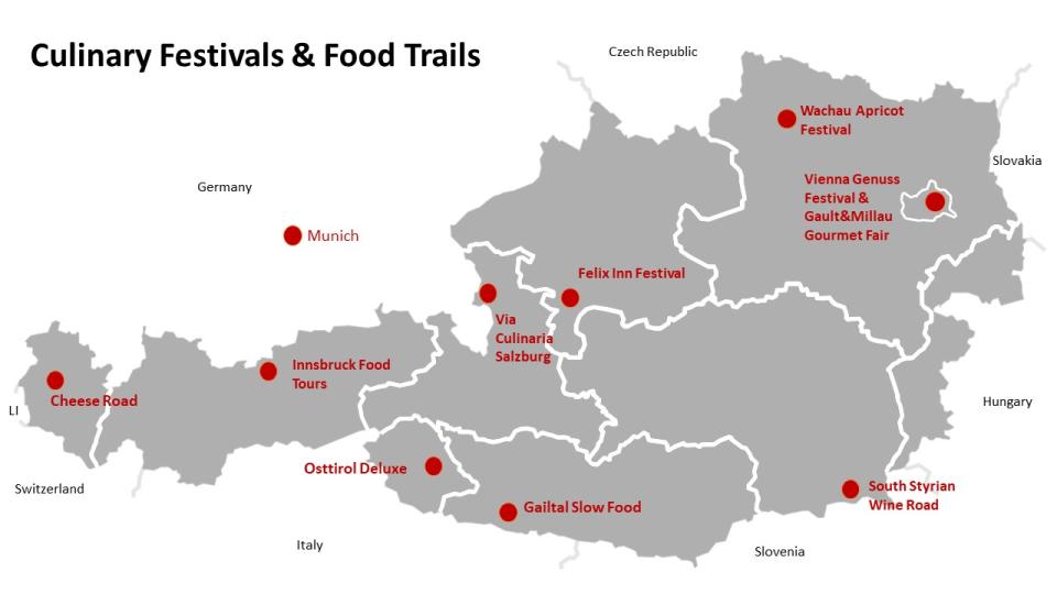 An overview of Austria's culinary festivals and food trails (Photo: Austrian National Tourist Office)