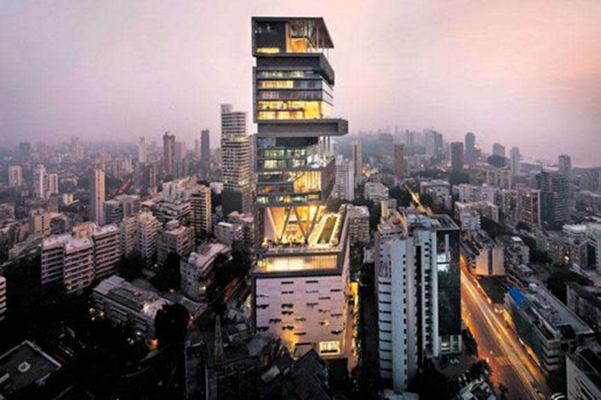 Antilia is a residential complex in South Mumbai, India. It is owned by Mukesh Ambani, chairman of Reliance Industries Limited. This most expensive house is stands at number 1, it includes a staff of 600 to maintain the residence,and has it's own rooftop helipad!