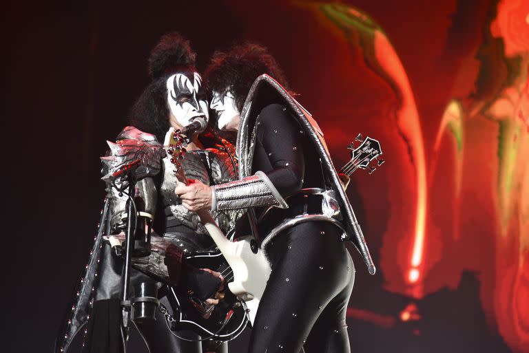 Gene Simmons y Paul Stanley en abril del año pasado en Buenos Aires, en el Campo Argentino de Polo