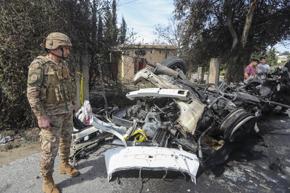 An Israeli drone bombs a car in southern Lebanon and kills a member of the military wing of Hamas