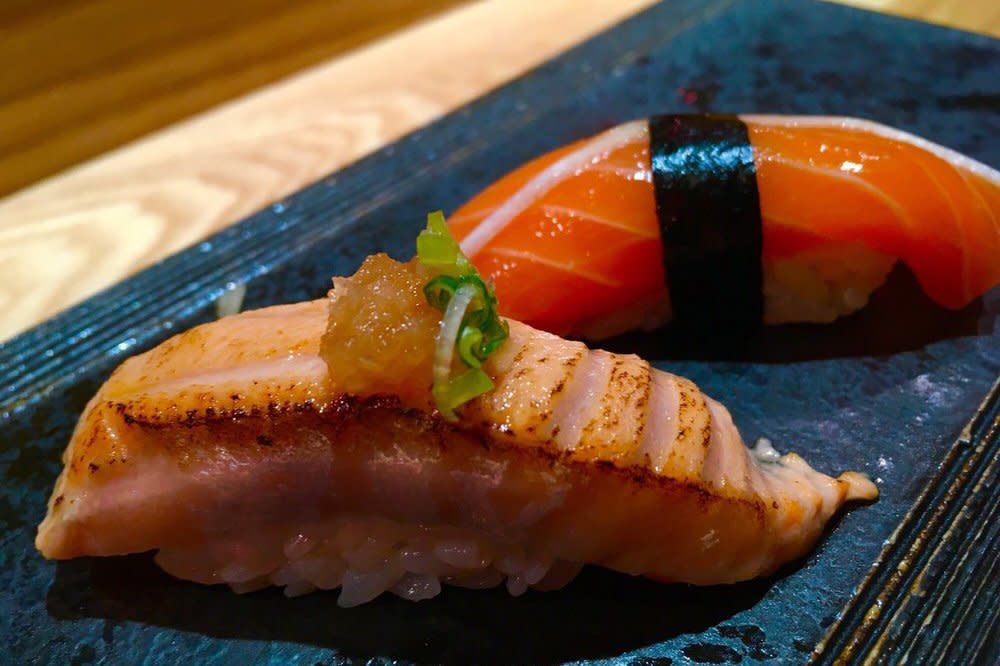 salmon course omakase at Sushi Kashiba in Seattle, WA