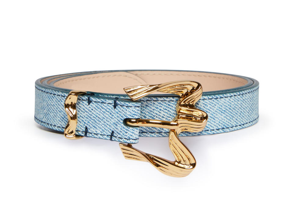 By Far Leather Ribbon Buckle Belt