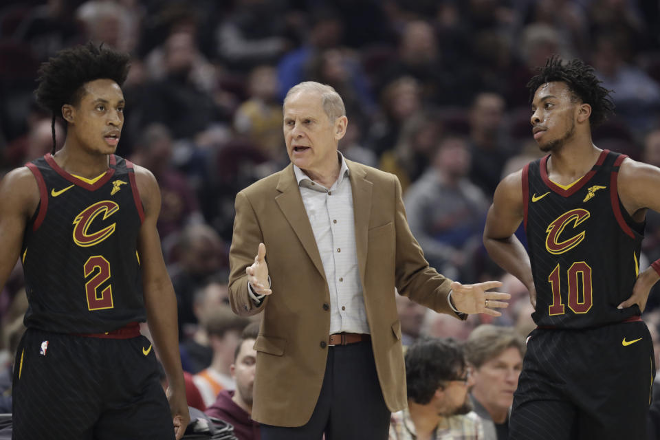 John Belein was evidently treated to a deluge of Tupac and Bone Thugs-n-Harmony at Cavs facilities. (AP Photo/Tony Dejak)