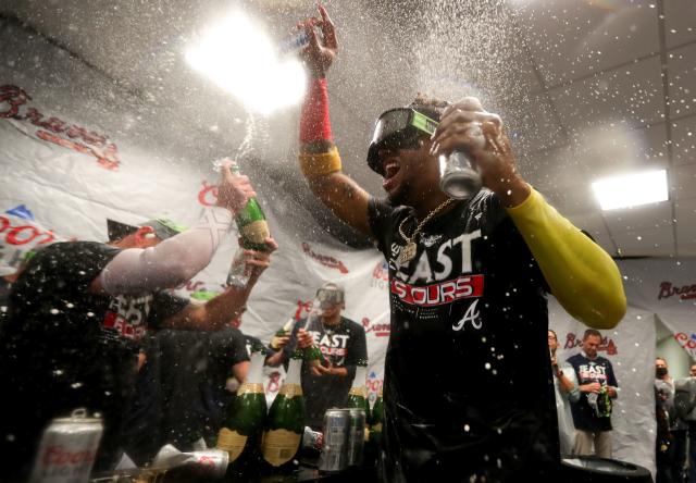 Braves Locker Room Celebration 