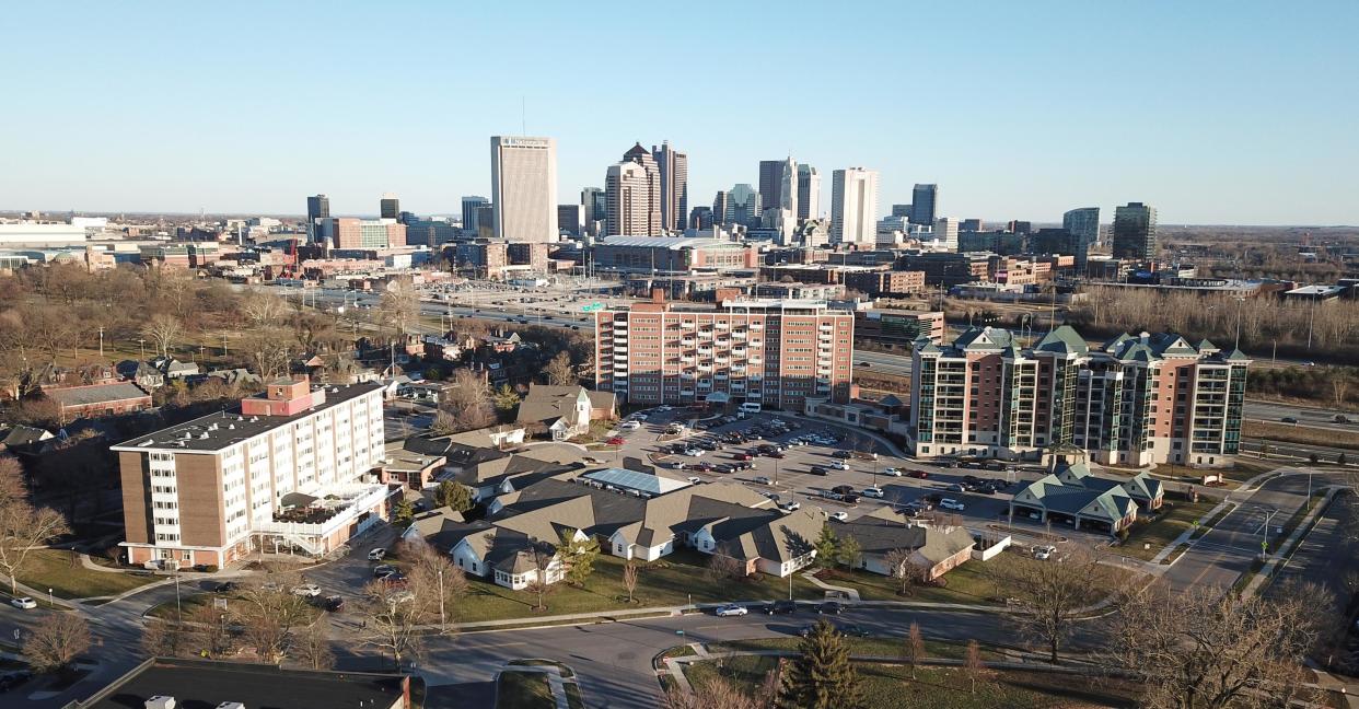 The Ohio Living Westminster-Thurber retirement community, seen here in the foreground in this file photo, with the city of Columbus skyline in the background.