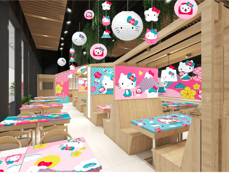 interior shot of hello kitty popup