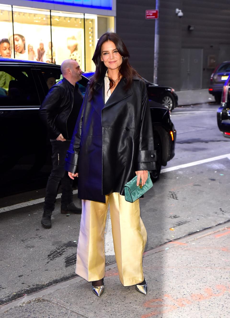 Katie Holmes is seen outside "Good Morning America"