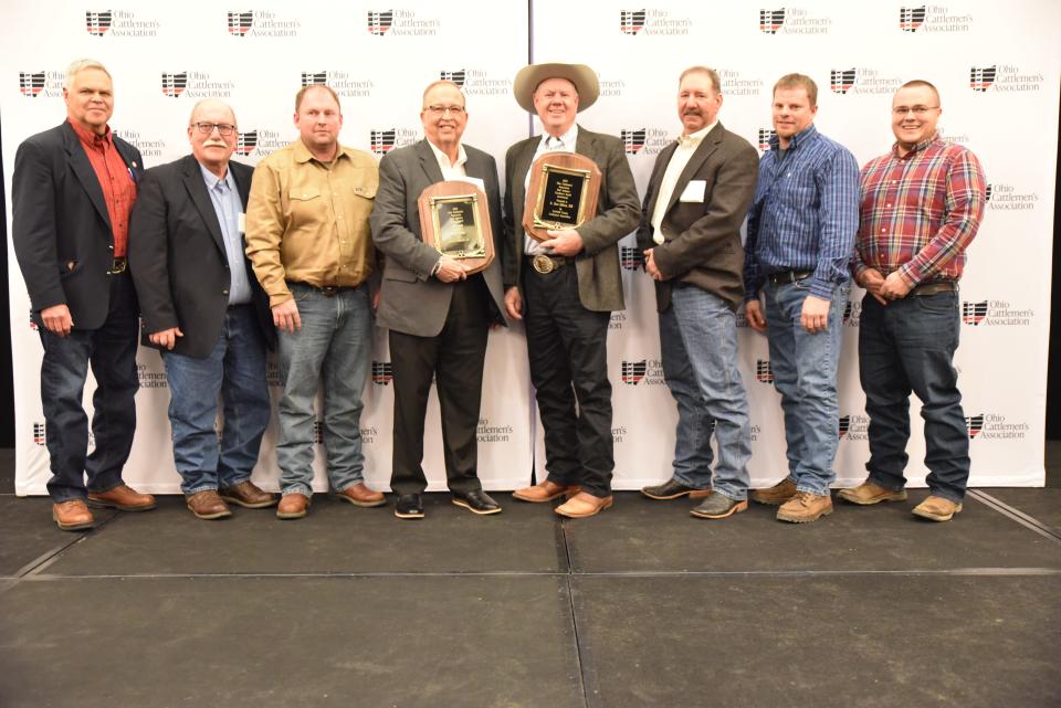 Steve DeBruin, DVM of Millersport, and Virgil Strickler, were recently honored by the Ohio Cattlemen's Association.
