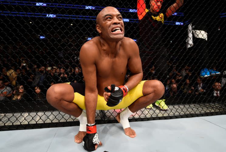 Former middleweight champion Anderson Silva, above prior to his bout with Derek Brunson at UFC 208, will meet Kelvin Gastelum at UFC 212 on June 3 in Rio de Janeiro. (Getty Images)