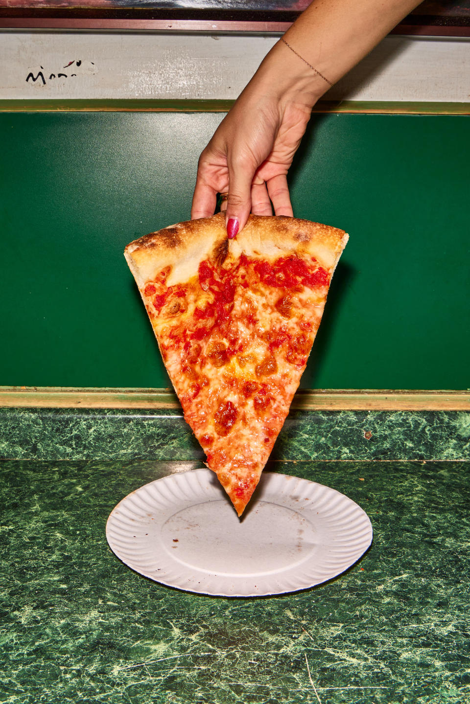 The New York-style cheese pizza at Joe's in the Big Apple. (Photo for The Washington Post by Rana Düzyol)