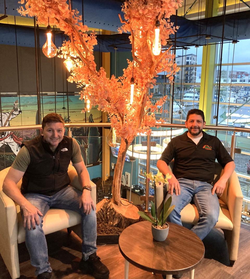 Miguel and Ramón Villaseñor in the upstairs tequila lounge at their new Tequila Comida & Cantina location on Harnett Street at Pier 33 in downtown Wilmington, N.C.