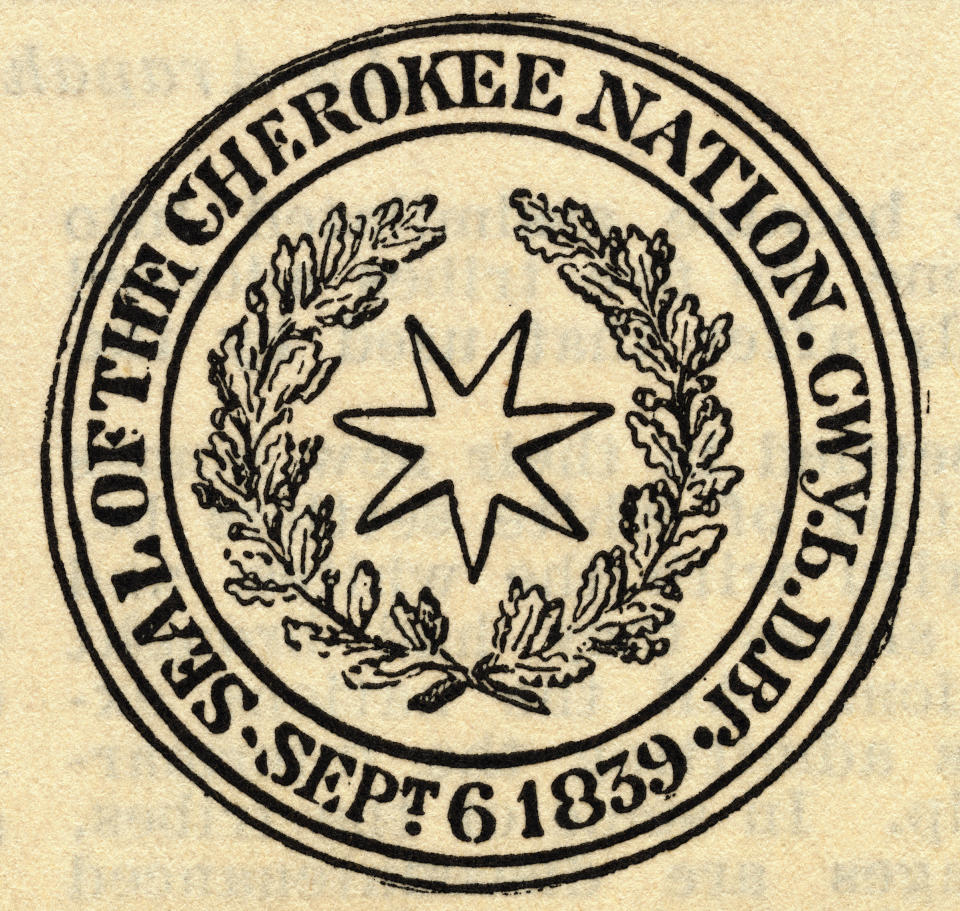 Seal of the Cherokee Nation in 1839