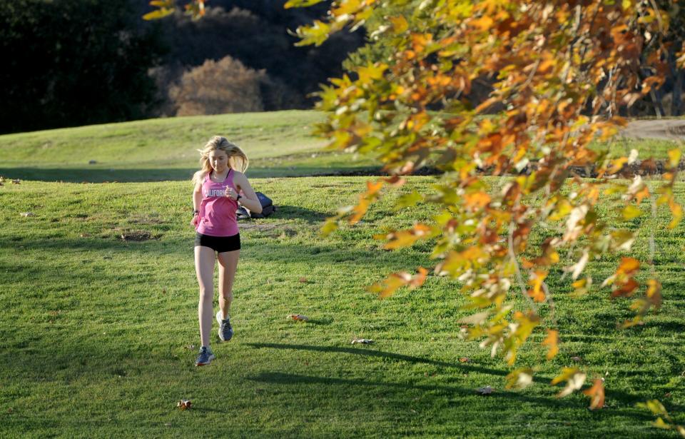 Sarah Shulze won the Coastal Canyon League title, the CIF-SS Division 3 title and took second in the Division III state meet in her final cross country season at Oak Park.