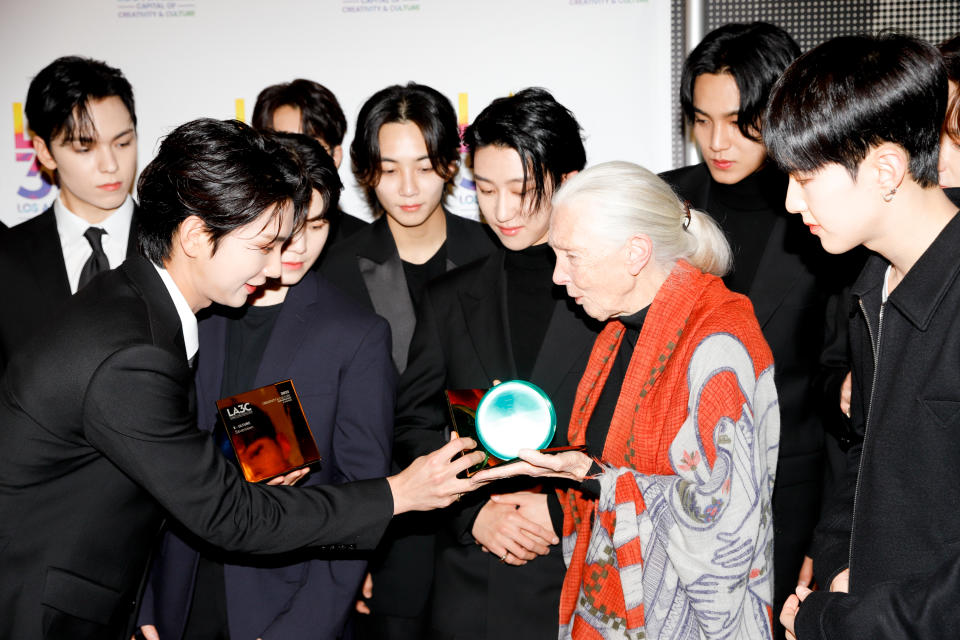 Seventeen and Dr. Jane Goodall at LA3C Creativity and Culture Awards