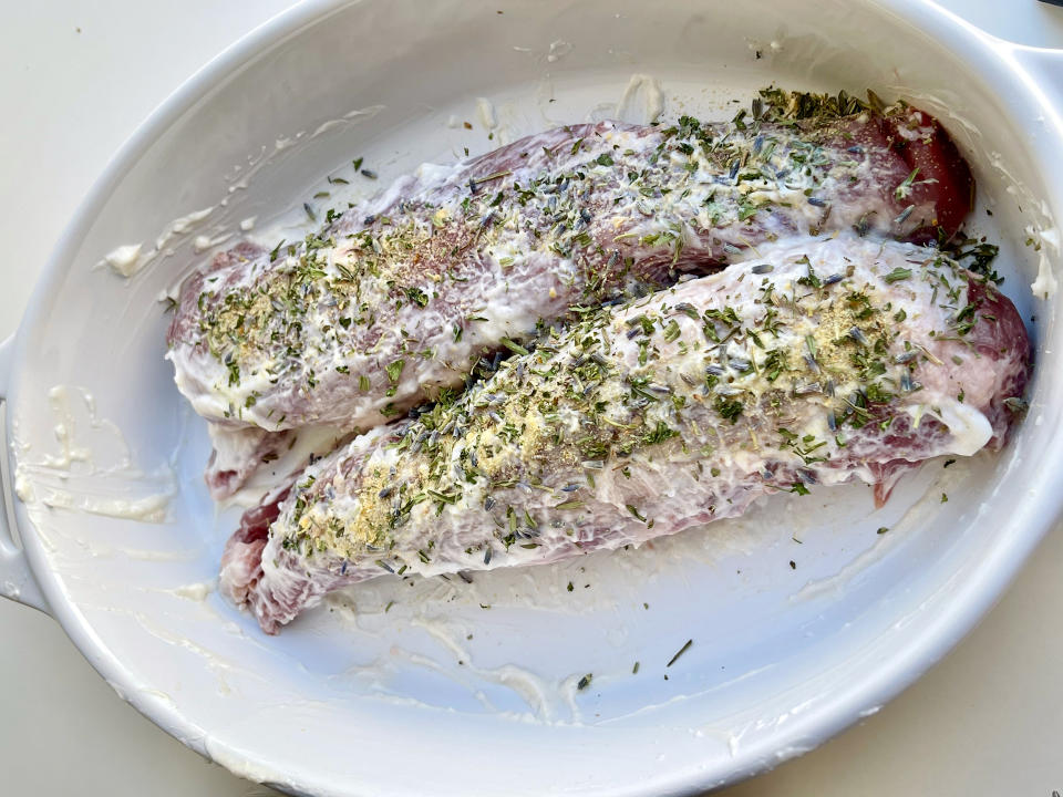 Marinade in salt and yogurt for a few minutes or even overnight to give yourself a defense against dry meat. (Ali Rosen)