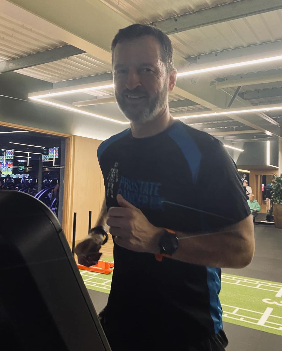 Man running on treadmill