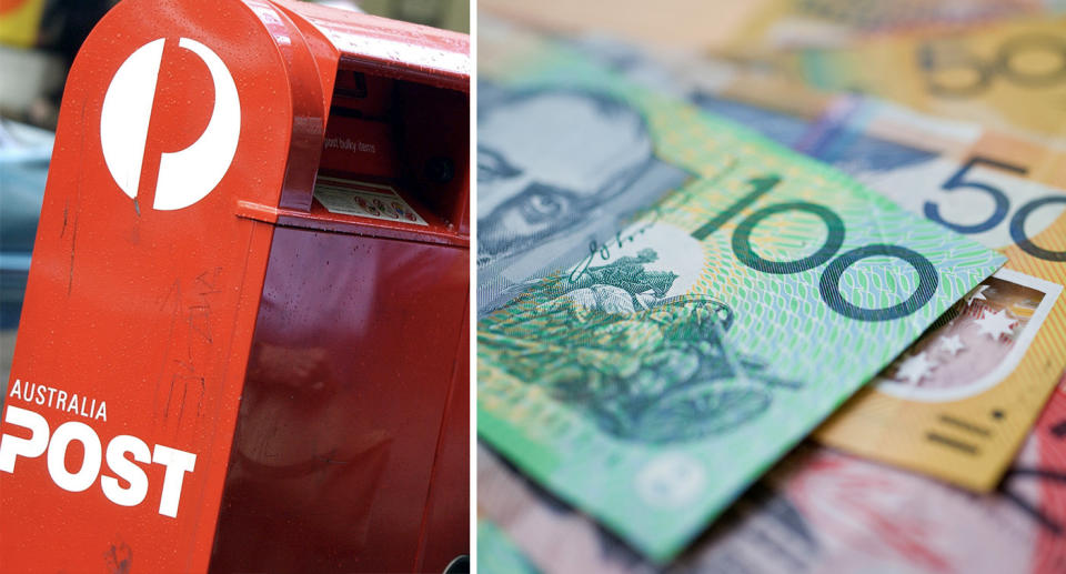 Australia Post box and money