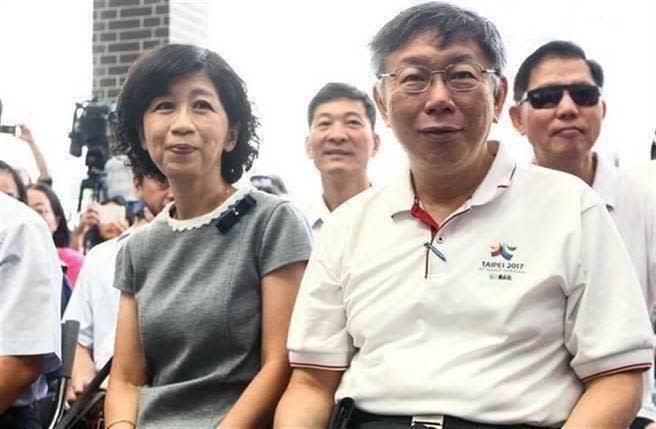 台北市長柯文哲(右)與夫人陳佩琪(左)。(中時報系資料照)