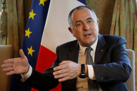 French Agriculture Minister Didier Guillaume attends an interview with Reuters in Paris