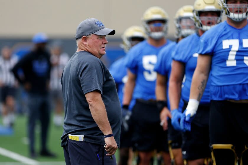 Gary Coronado  Los Angeles Times UCLA COACH Chip Kelly welcomed 48 new faces — 42 of them incoming freshmen — to the Bruins' fall training camp. He says many of them will play key roles.