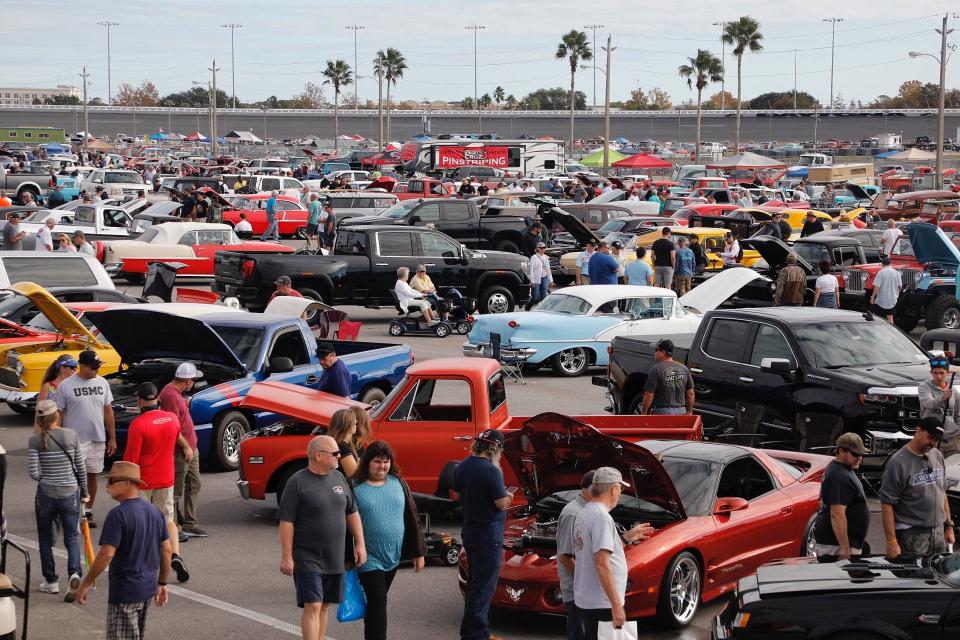 Auto enthusiasts enjoy the 48th annual Fall Turkey Run a year ago at Daytona International Speedway in Daytona Beach. The popular event returns again over Thanksgiving weekend.