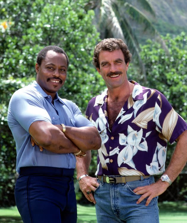 Roger E. Mosley and Tom Selleck on 