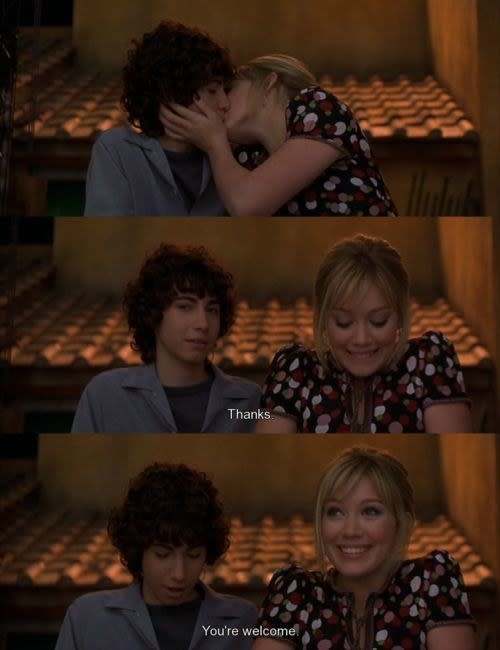 Gordo thanking Lizzie after kissing him