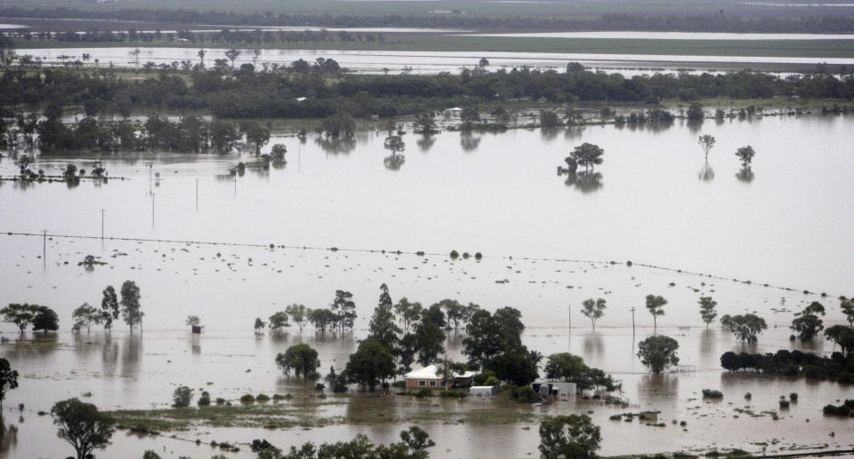 Flooded farm.