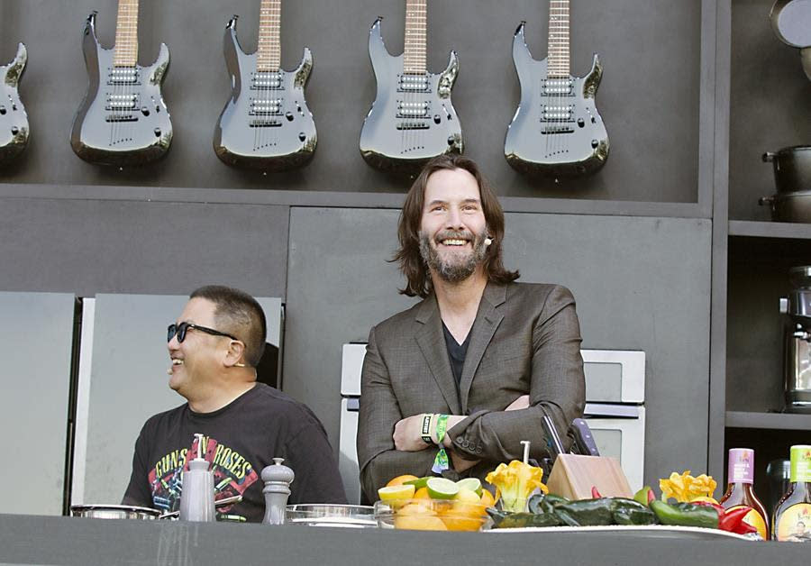 BottleRock Napa is as much a food festival as a music festival, as Chef Roy Choi proved by feeding Keanu Reeves tacos on the Williams Sonoma Culinary Stage at the tenth annual fest held over Memorial Day weekend in the city of Napa. (Andy Gordon)