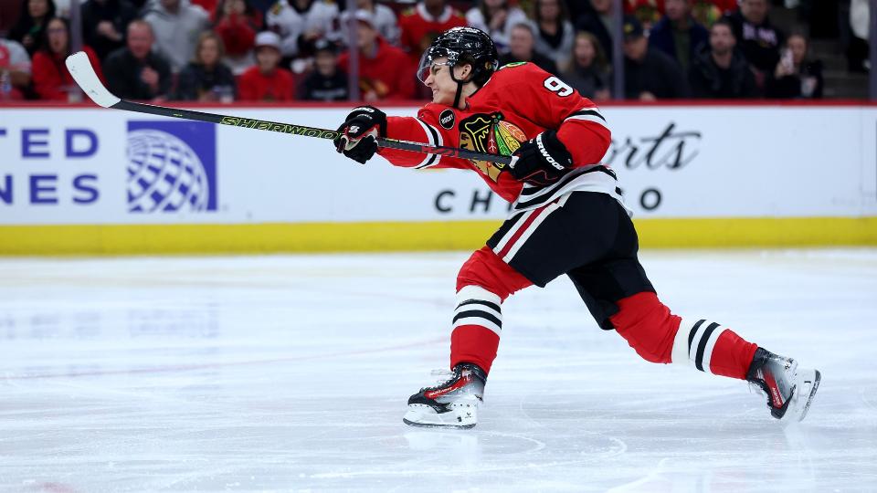 Connor Bedard is firing pucks on net at a blistering pace. (Chris Sweda/Chicago Tribune/Tribune News Service via Getty Images)
