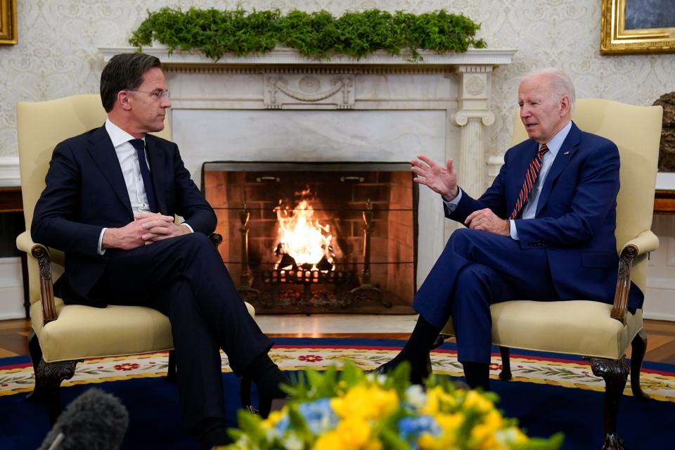 President Joe Biden meets with Dutch Prime Minister Mark Rutte in the Oval Office (AP)