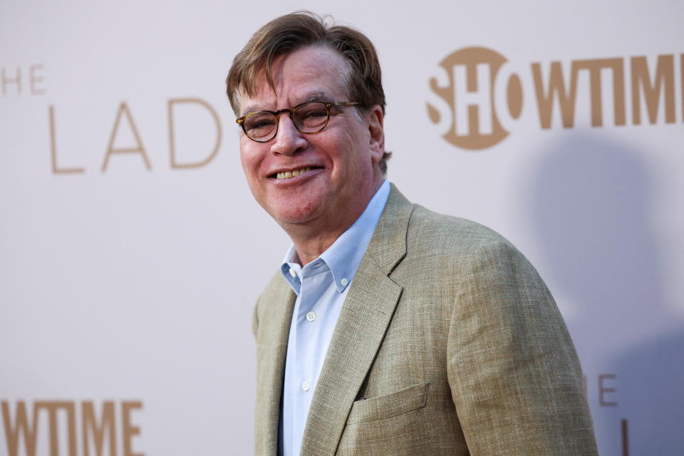 Aaron Sorkin poses during a premiere for the television series The First Lady in Los Angeles, California, U.S., April 14, 2022. REUTERS/Mario Anzuoni