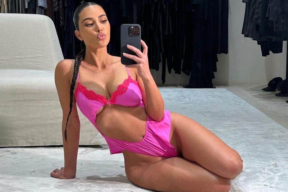 Kim Kardashian Modeling Skims V-Day  collection