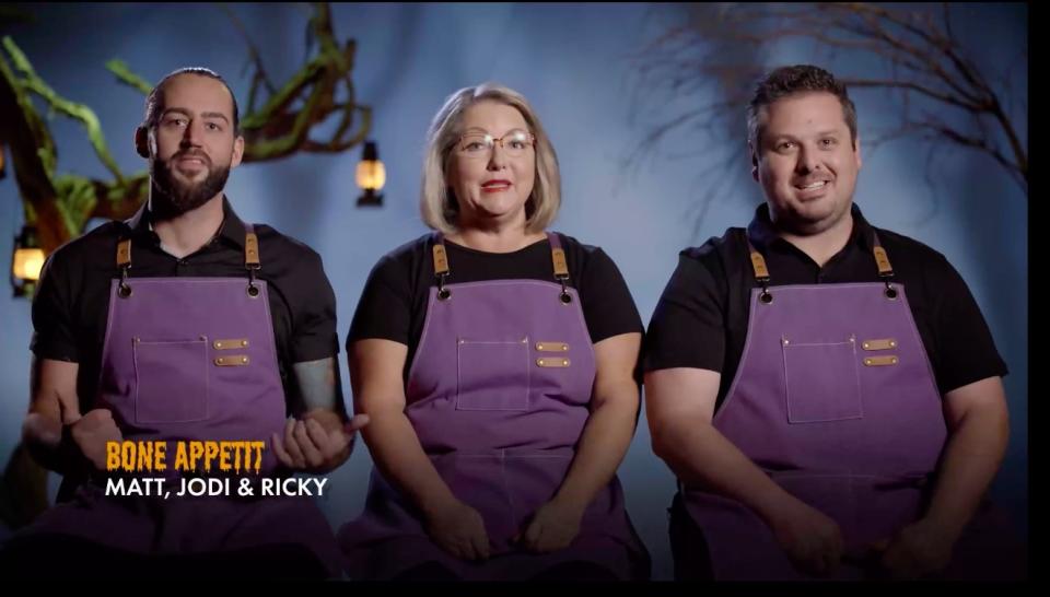 three people in aprons: matt, jodi & ricky