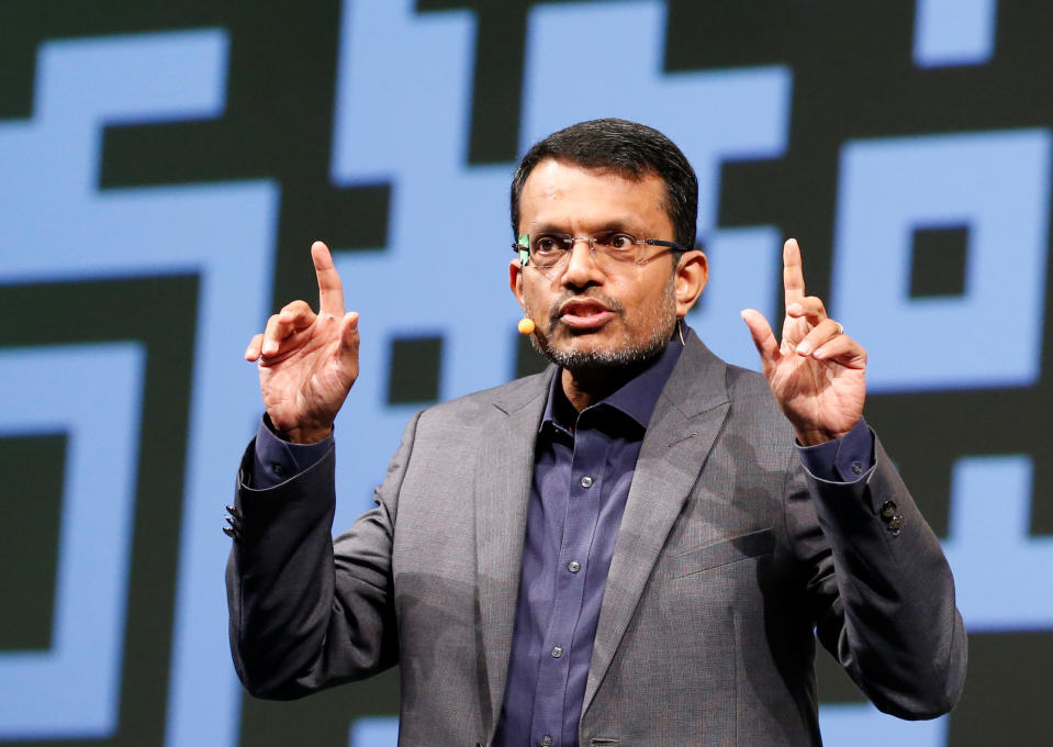 Ravi Menon, managing director of the Monetary Authority of Singapore (MAS), speaks at the Singapore Fintech Festival in Singapore November 16, 2016. REUTERS/Edgar Su 