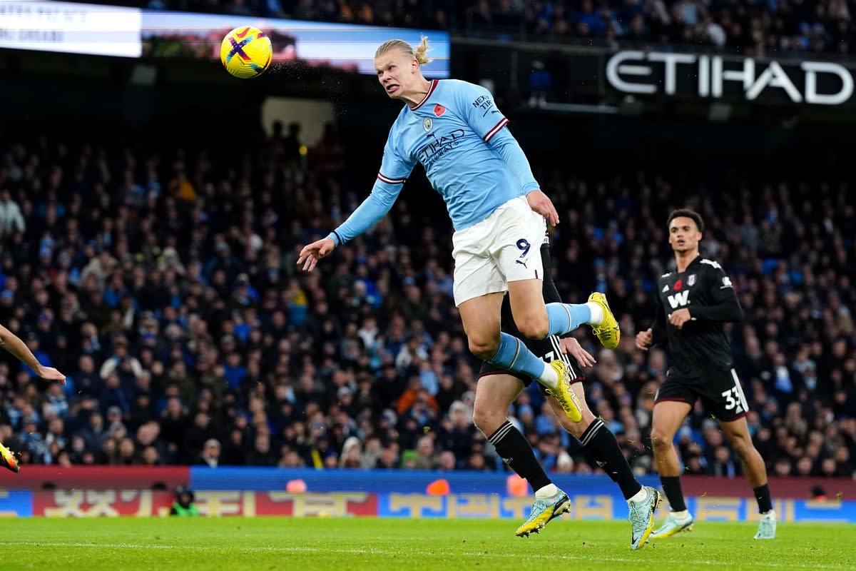 Erling Haaland scores a goal which was later ruled out  (PA)