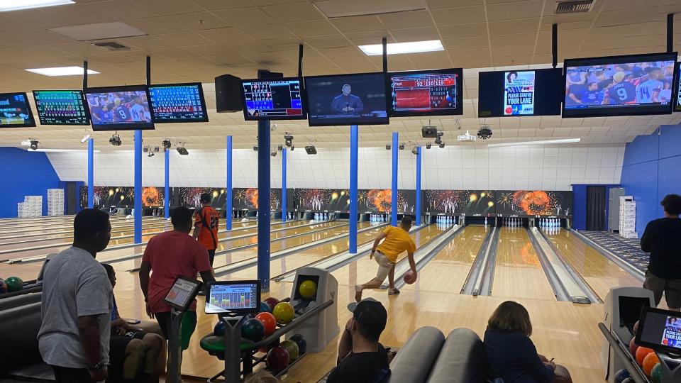 A bowling alley at Guantánamo Bay Naval Base, Cuba (Richard Hall/The Independent)