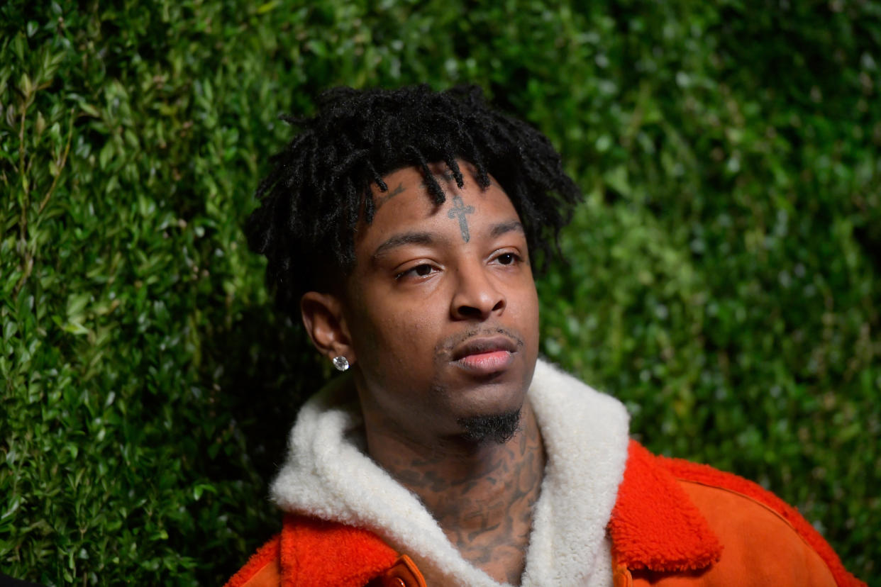 21 Savage attends the CFDA / Vogue Fashion Fund 15th Anniversary Event at the Brooklyn Navy Yard on Nov. 5, 2018, in Brooklyn, N.Y. (Photo: Getty Images)