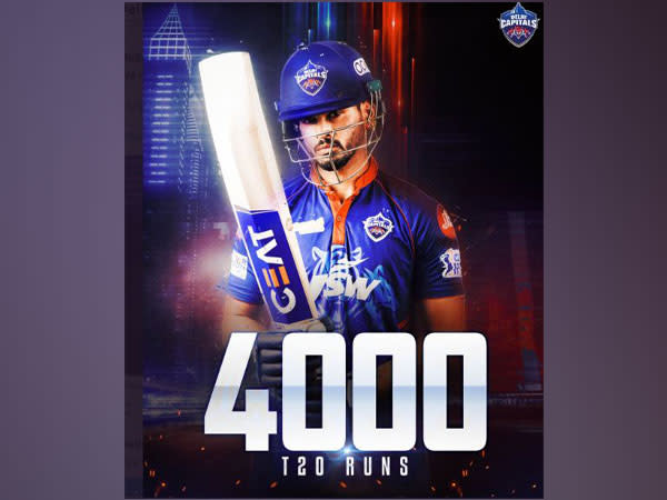 Shreyas Iyer reached 4000 runs in T20s (Photo/DC twitter)