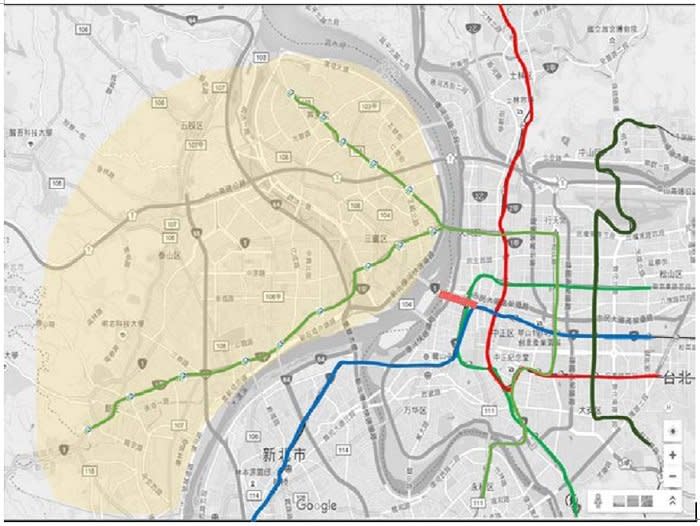 忠孝橋引道拆除。捷運路線。（取自台北市工務局新建工程處網站）