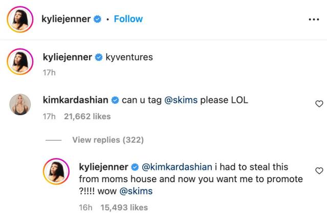 Kim Kardashian Shades Kylie Jenner for Not Tagging SKIMS on