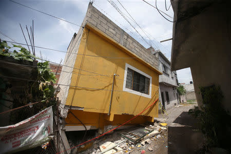 A house destroyed by an earthquake is seen in Jojutla de Juarez, Mexico September 21, 2017. REUTERS/Edgard Garrido